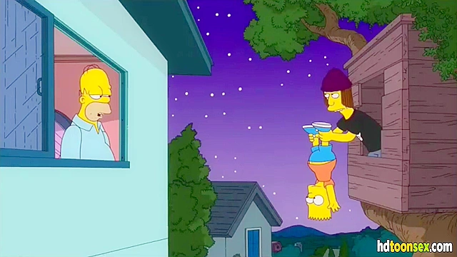 Horny Marge Simpson getting banged and sucking Homer's dick