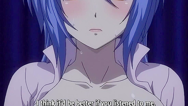 Uniform of Disgrace2 - Blue haired anime girl is naked and waiting for big cock