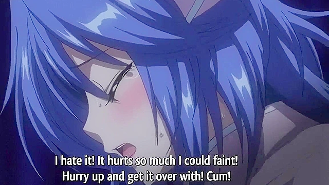 Uniform of Disgrace2 - Blue haired anime girl is naked and waiting for big cock