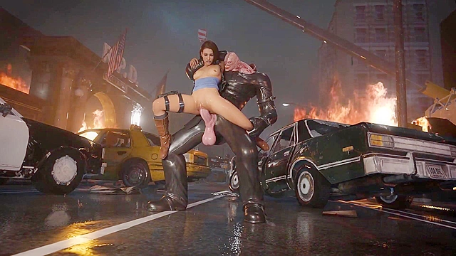Jill Valentine gets fucked by Nemesis's giant zombie cock