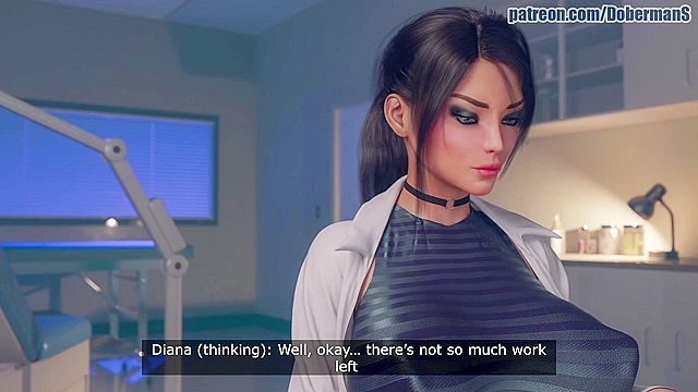 Female Doctor Examines BBC with her huge tits and mature pussy