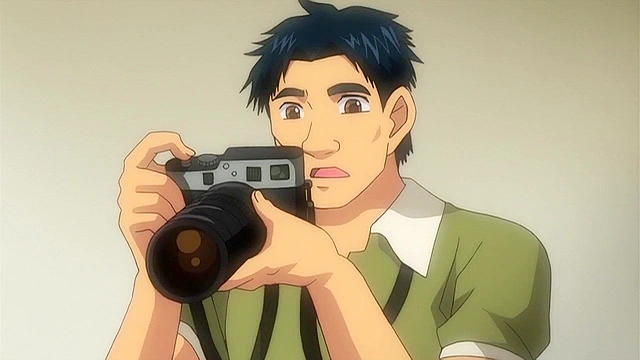 Horny japanese aunt and hentai girl give a double blowjob to dirty pervert