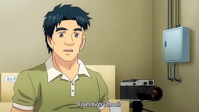 Horny japanese aunt and hentai girl give a double blowjob to dirty pervert