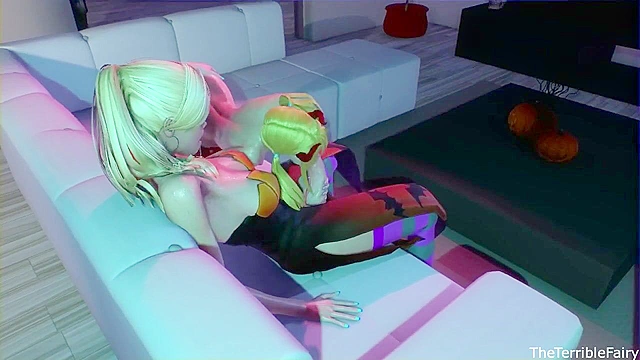 Trick - Futanari with big dick rough face fucks petite blonde girl