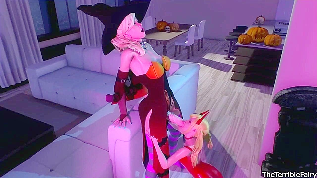 Trick - Futanari with big dick rough face fucks petite blonde girl