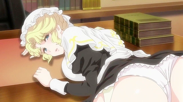 Victorian Maid Maria`s Service - Blonde hentai maid bends over the desk for some punishment