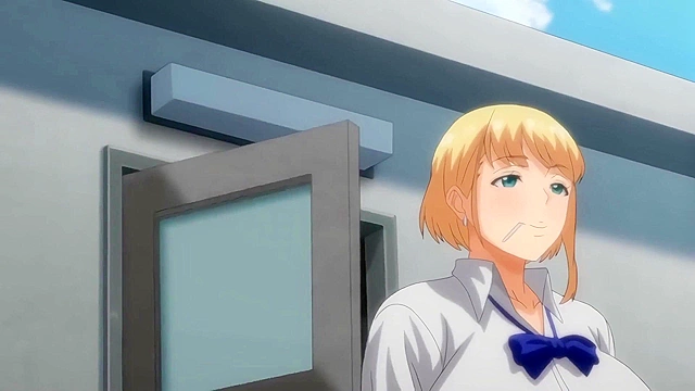 First Married Woman 4 - Slutty hentai schoolgirl fucks virgin student on school roof