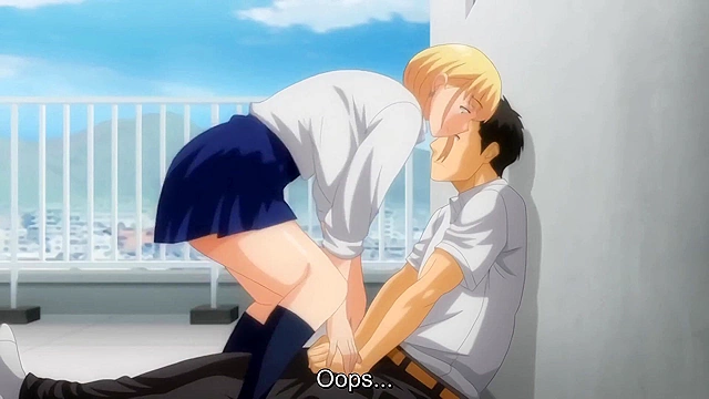 First Married Woman 4 - Slutty hentai schoolgirl fucks virgin student on school roof