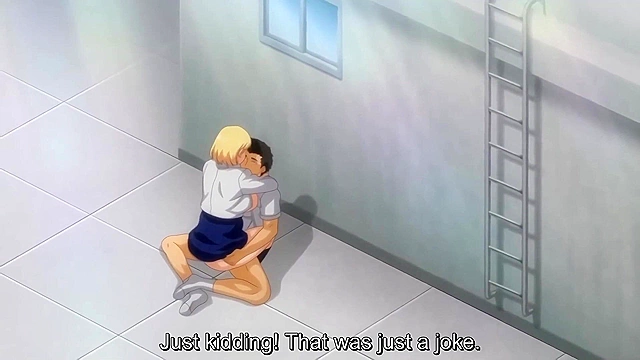 First Married Woman 4 - Slutty hentai schoolgirl fucks virgin student on school roof