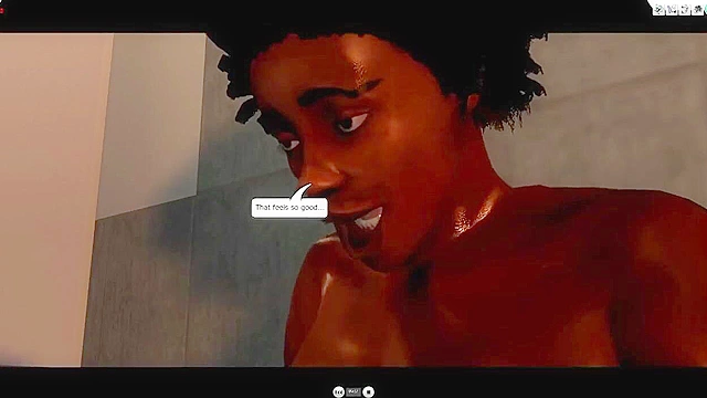 Busty redheaded milf gets some dark cock from a 3d cartoon guy