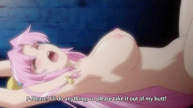 Butt Vampire 1 - Cute anime teen with long pink hair gets her virgin slave asshole fucked