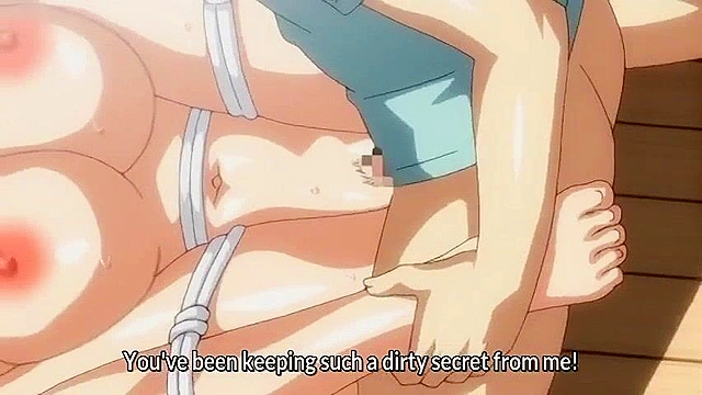 Beloved Mother 1 - Blindfolded and tied up mom has hentai sex with nephew and son