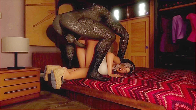 A Quicky Encounter - Busty blonde is fucked in her apartment by big dicked 3D monster doggy style