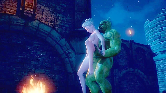 Muscular orc pounds the sweet pussy of a 3d elf princess