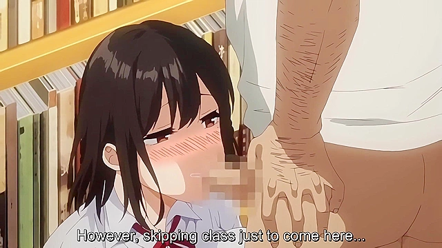 Library Girl 2 - Busty anime schoolgirl skips class to fuck janitor in library