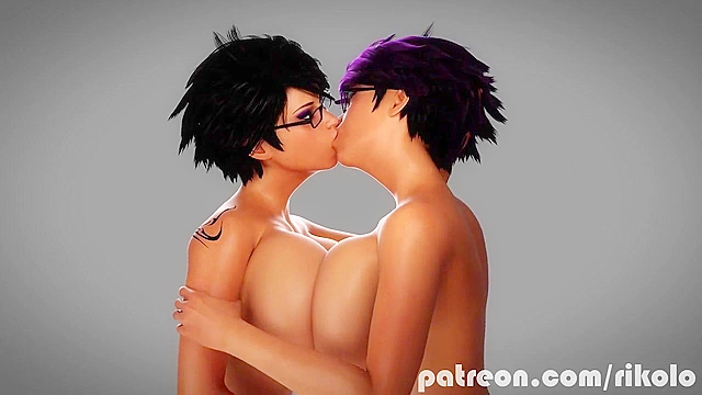 Rebecca fucks her futanari stepsister and cums on her face