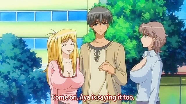 Busty hentai teen with huge tits gives a titty fuck and begs for creampie