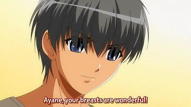 Busty hentai teen with huge tits gives a titty fuck and begs for creampie