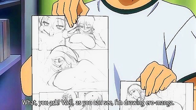 Let’s Fall in Love, Like in Ero Manga 1 - Busty hentai schoolgirl masturbates in front of artist