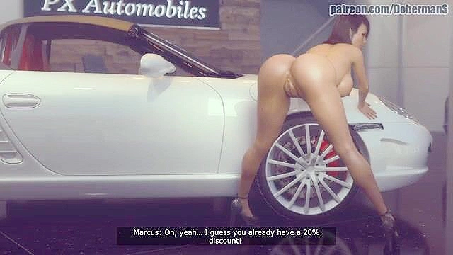 3D Porn - Big ass curvy wife cheated with big black dick in a car dealership