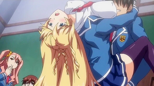 Pervy hentai teacher uses mind control to fuck all the huge titty students