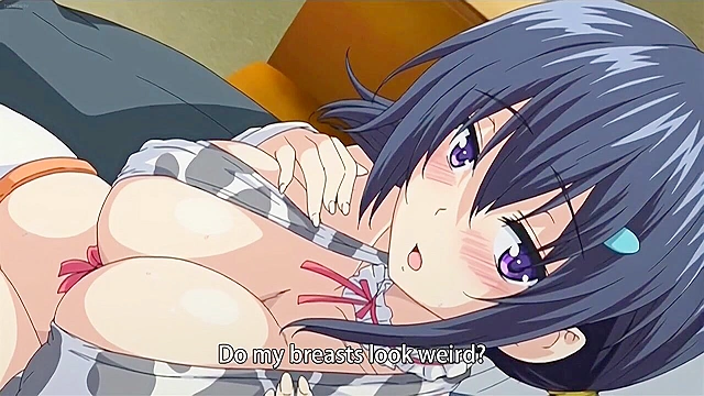Busty hentai teen gets her huge tits lubed up and fucked like it's a pussy
