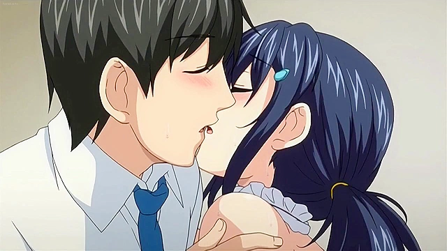 Busty hentai teen gets her huge tits lubed up and fucked like it's a pussy