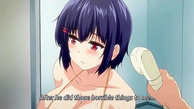 Busty hentai teen gets her huge tits lubed up and fucked like it's a pussy