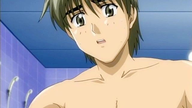 Women at Work 2 - Muscular anime woman fucks young guy in the shower