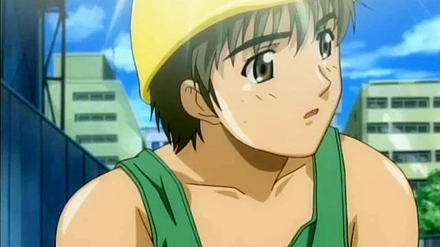 Women at Work 2 - Muscular anime woman fucks young guy in the shower