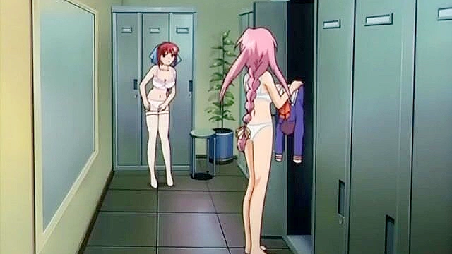 Busty anime wife with red hair gets hard fucked during her dead husbands funeral