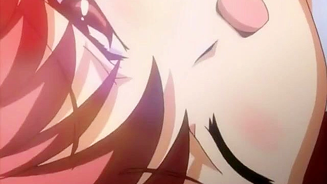 Busty anime wife with red hair gets hard fucked during her dead husbands funeral