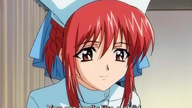 Busty anime wife with red hair gets hard fucked during her dead husbands funeral