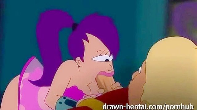 Leela sucks Zapp's dick then gets fucked and creampied