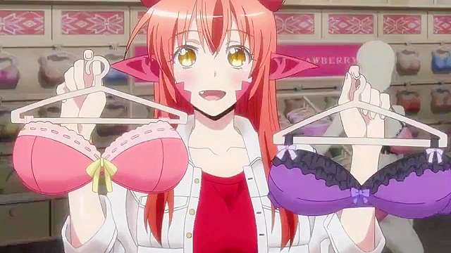 Busty hentai serpent lady has her way with a teen in his bedroom