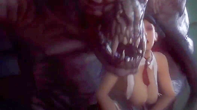 Ferocious demon seizes a hot 3d babe and forces his cock in to her ass