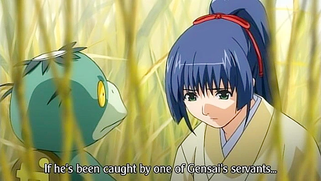 Gausu - Forest bandit face fucks a tied up anime kunoichi