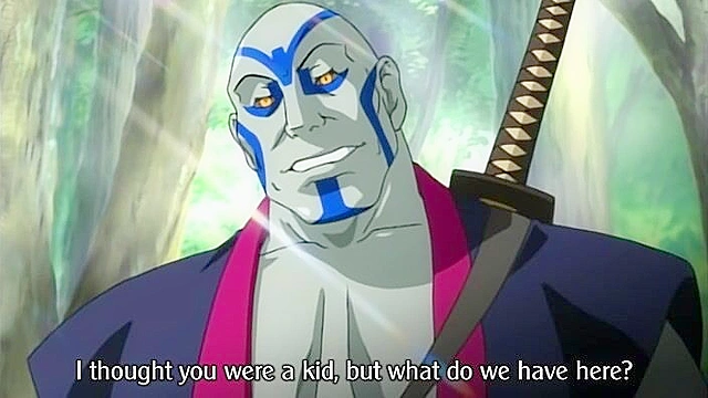 Gausu - Forest bandit face fucks a tied up anime kunoichi