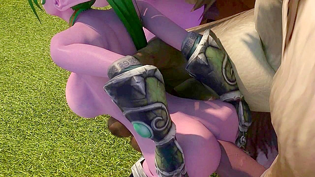 Big titty elf babes fuck a couple of hung minotaurs in warcraft orgy