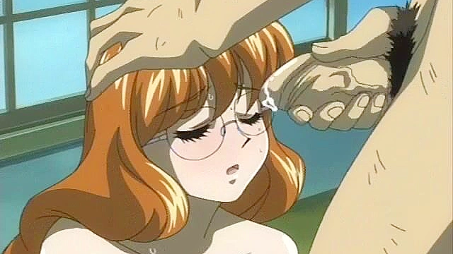 Horny hentai girl gets doggy fucked then a big load on her face and tits