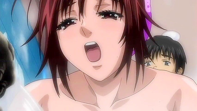 Hentai senpai gives a sloppy underwater blowjob and spa fuck