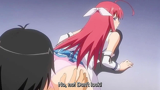 Busty redhead schoolgirl gives a dork a handjob after school in the equipment room