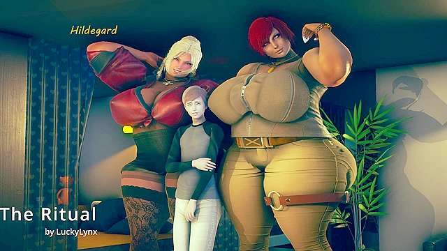 The Ritual Part One By LuckyLynx - Short guy is blown by new bosses - huge muscular women