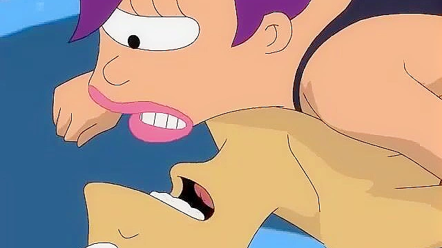 Leela and Amy from Futurama fuck after a hot wrestling session