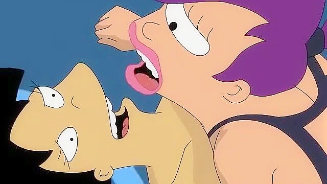 Leela and Amy from Futurama fuck after a hot wrestling session