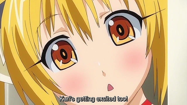 Cute anime catgirl blows a guys cock and then slurps up the cum