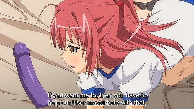 Cute anime catgirl blows a guys cock and then slurps up the cum