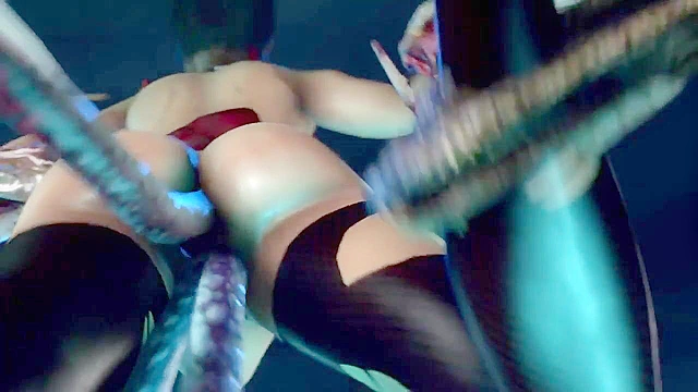 Resident Evil Another Day - Ada Wong is gangbanged by zombie tentacles
