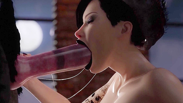 The Captive 1 - Busty vampire girl gets her face fucked by big werewolf