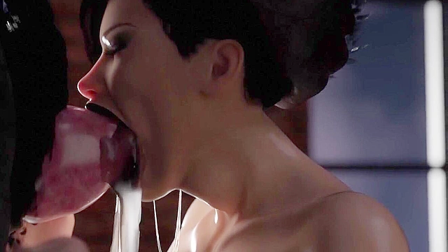 The Captive 1 - Busty vampire girl gets her face fucked by big werewolf